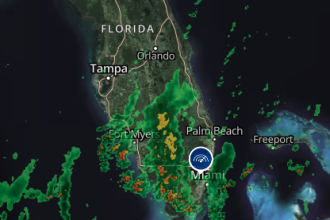 Frente frío avanza hacia el sur de Florida